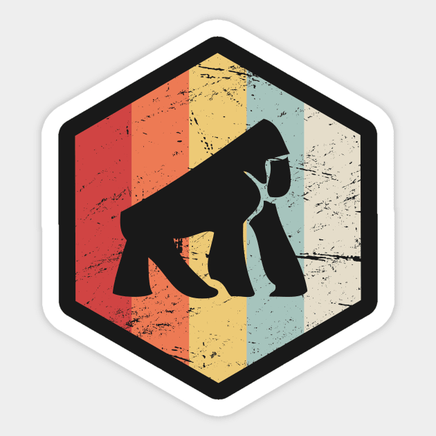 Retro 70s Gorilla Sticker by MeatMan